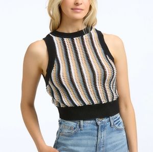 525 America Stripe Crochet Tank Size L